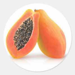 Halved Papaya Runder Aufkleber