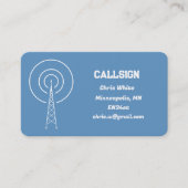 Ham Amateur Radio Blue Visitenkarte (Vorderseite)