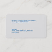 Ham Amateur Radio Blue Visitenkarte (Rückseite)