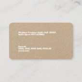 Ham Amateur Radio Visitenkarte (Rückseite)