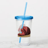 Ham Cartoon-Abbildung Acryltrinkbecher (Rückseite)