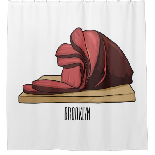 Ham Cartoon-Abbildung Duschvorhang (Vorderseite)