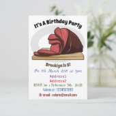 Ham Cartoon-Abbildung Einladung (Stehend Vorderseite)