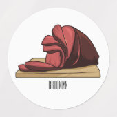 Ham Cartoon-Abbildung Etiketten (Design 1)