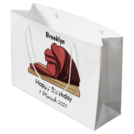 Ham Cartoon-Abbildung Große Geschenktüte (Rückseite Schrägansicht)