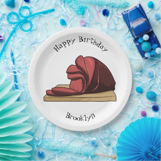 Ham Cartoon-Abbildung Pappteller (Party)