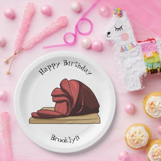 Ham Cartoon-Abbildung Pappteller (Party)