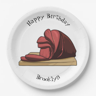 Ham Cartoon-Abbildung Pappteller