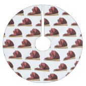 Ham Cartoon-Abbildung Polyester Weihnachtsbaumdecke (Vorderseite)