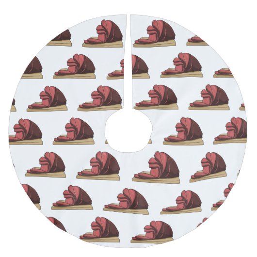 Ham Cartoon-Abbildung Polyester Weihnachtsbaumdecke (Vorderseite)