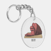 Ham Cartoon-Abbildung Schlüsselanhänger (Vorderseite links)