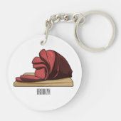 Ham Cartoon-Abbildung Schlüsselanhänger (Rückseite)