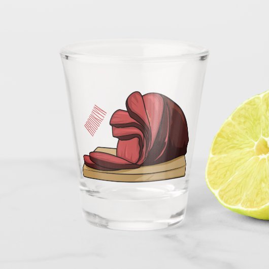 Ham Cartoon-Abbildung Schnapsglas (Vorderseite)