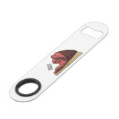 Ham Cartoon-Abbildung Speed Flaschenöffner (Vorderseite Schrägansicht)