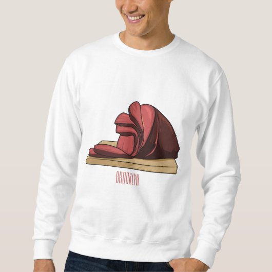 Ham Cartoon-Abbildung Sweatshirt (Vorderseite)