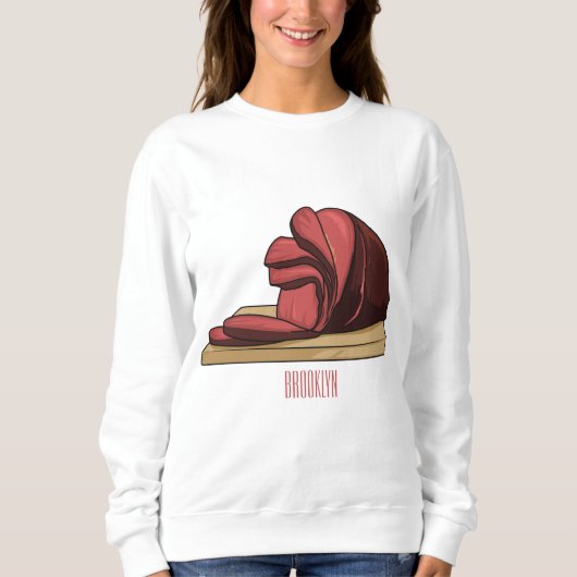Ham Cartoon-Abbildung Sweatshirt (Vorderseite)