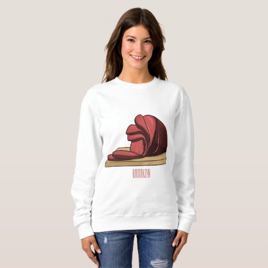 Ham Cartoon-Abbildung Sweatshirt (Vorne ganz)