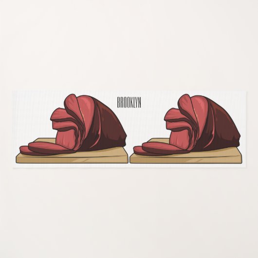 Ham Cartoon-Abbildung Yogamatte (Vorderseite (Horizontal))