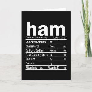 Ham Ernährungsfakten Lustig Thanksgiving Weihnacht Karte