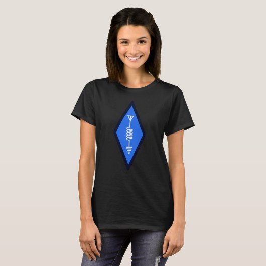 HAM-Funk-Logo-Design – Blaues Symbol T-Shirt (Vorne ganz)