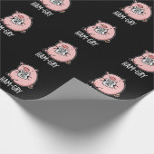 Ham gry Funny Animal Pig Pun Dark BG Geschenkpapier (Ecke)