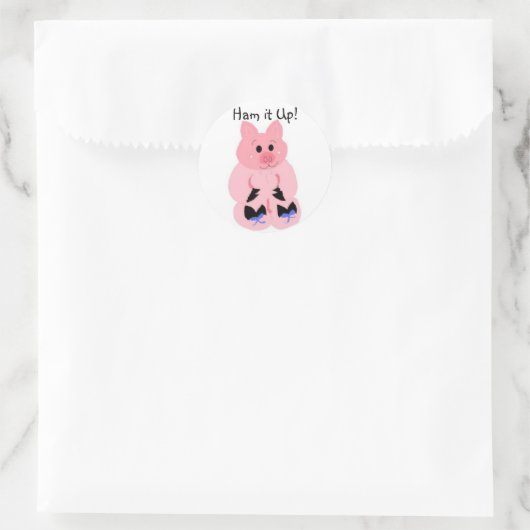 Ham it! runder aufkleber (Tasche)