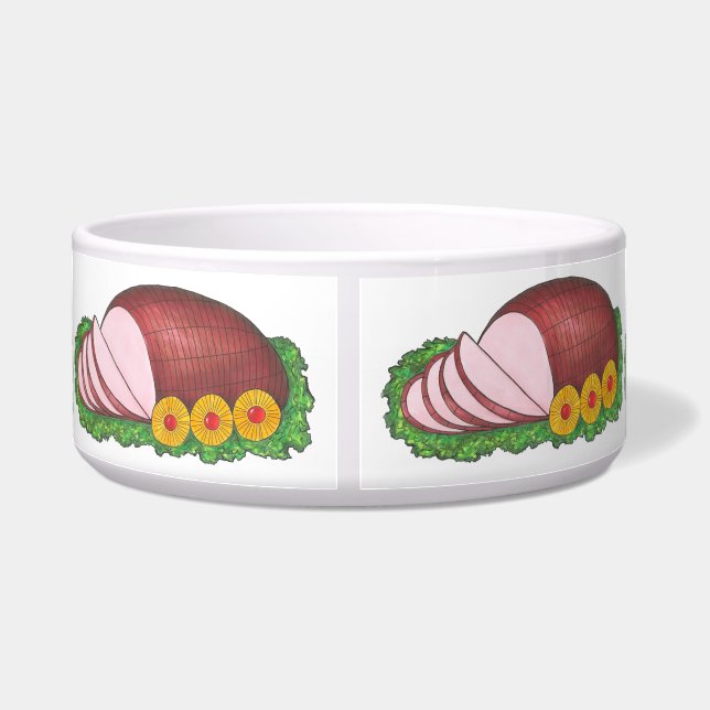 Ham It Up Christmas Hams Funny Holiday Hund Bowl Napf (Rückseite)