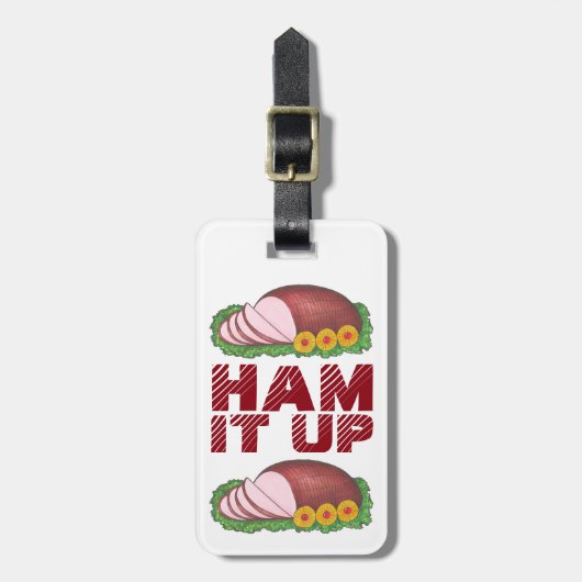 HAM IT UP Funny Feinschmecker Holiday Feinschmecke Gepäckanhänger (Vorderseite vertikal)