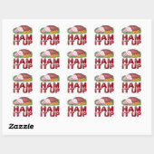 HAM IT UP Funny Holiday Feinschmecker Weihnachtskl Quadratischer Aufkleber (Blatt)