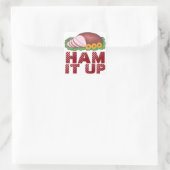 HAM IT UP Funny Holiday Feinschmecker Weihnachtskl Quadratischer Aufkleber (Tasche)