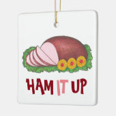 HAM IT UP Funny Holiday Weihnachts-Abendessen Fein Keramikornament (Links)