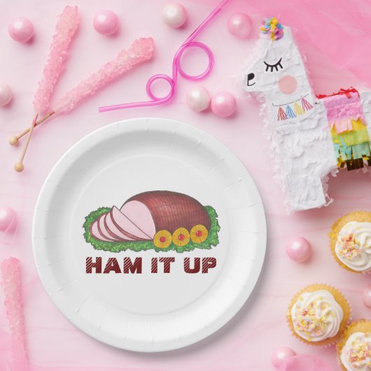 HAM IT UP Holiday Ham Weihnachtsabend Teller (Party)