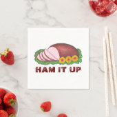 HAM IT UP Holiday Hams Weihnachtsessen Napkins Serviette (Beispiel)
