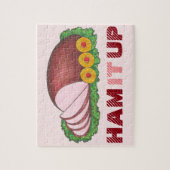 HAM IT UP Pink Holiday Ham Funny Christmas Puzzle (Vertikal)