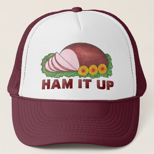 HAM IT UP Weihnachten Ostern Abendessen Essen Truckerkappe (Vorderseite)
