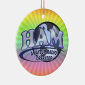 HAM LOGO BLUE AMATEUR RADIO OPERATOR KERAMIK ORNAMENT (Rechts)