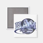 HAM LOGO BLUE AMATEUR RADIO OPERATOR MAGNET (Vorderseite/Rückseite)
