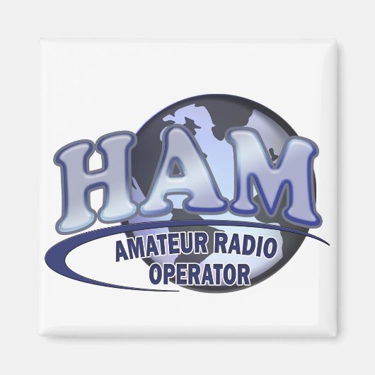 HAM LOGO BLUE AMATEUR RADIO OPERATOR MAGNET (Vorne)
