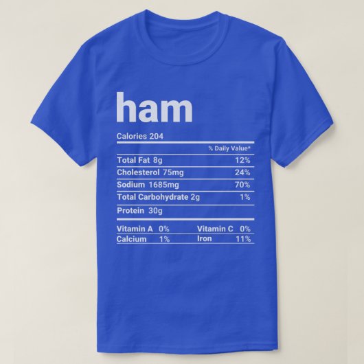 Ham Nutrition Facts Erntedank Kostüm T-Shirt (Design vorne)