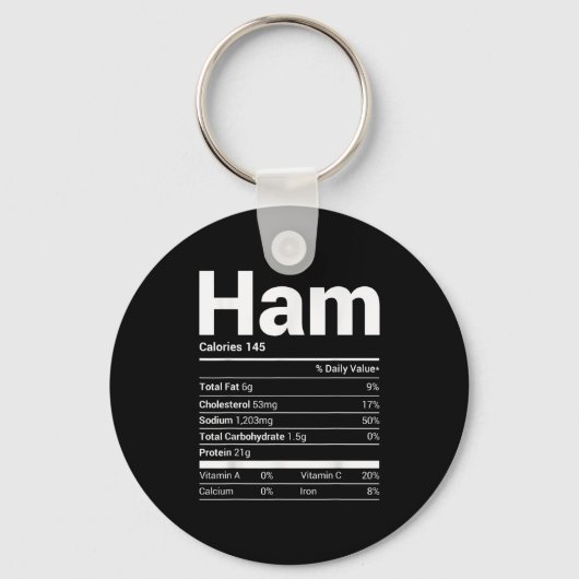 Ham Nutrition Fakten Familie passt Weihnachtskoste Schlüsselanhänger (Vorderseite)