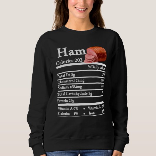 Ham Nutrition Thanksgiving Christmas Costume Food Sweatshirt (Vorderseite)