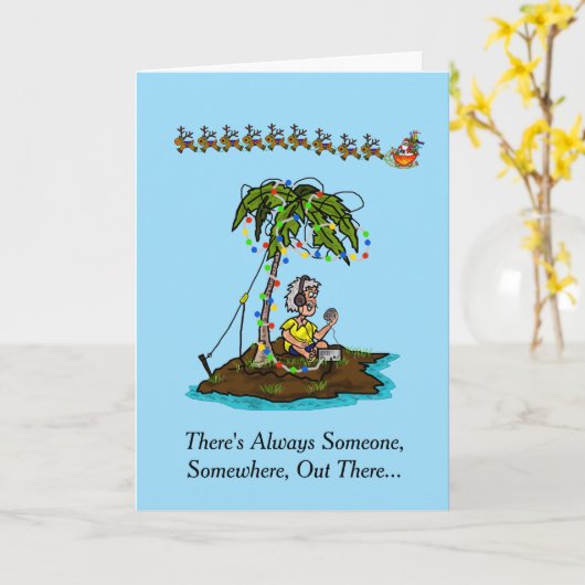 Ham Operator auf der Insel Weihnachtskarte Karte (Gelbe Blume)