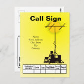 Ham Operator Outdoor Silhouette QSL-Karte Postkarte (Vorne/Hinten)