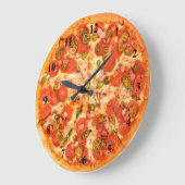 Ham Paprikaschoten Pepperoni Pizza Time Große Wanduhr (Winkel)