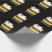 Ham-Purr-Ger Funny Cat Hamburger Pun Dark BG Geschenkpapier (Ecke)