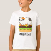 Ham-Purr-Ger Funny Cat Hamburger Pun T-Shirt (Vorderseite)