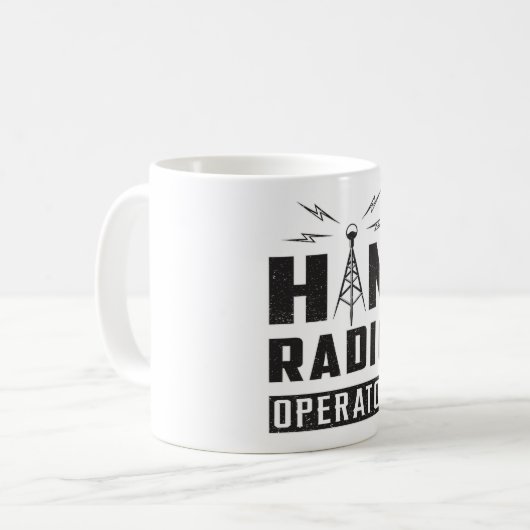 HAM Radio Amateur Frequency Operator Antenna Gesch Kaffeetasse (Vorderseite Links)