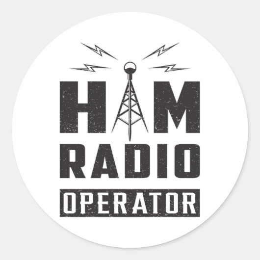 HAM Radio Amateur Frequency Operator Antenna Gesch Runder Aufkleber (Vorderseite)