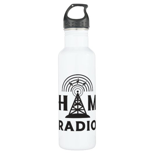 HAM Radio Amateur Operator Antenna Code Geschenkid Edelstahlflasche (Vorderseite)