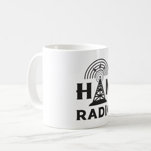 HAM Radio Amateur Operator Antenna Code Geschenkid Kaffeetasse (Vorderseite Links)